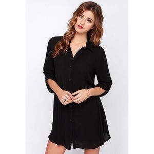 Lulu’s Exclusive Vacation Days Black Shirt Dress